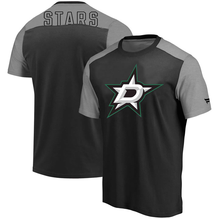 Dallas Stars Fanatics Branded Iconic Blocked T-Shirt Black Heathered Gray,We sell and wholesale Dallas Stars Fanatics Branded Iconic Blocked T-Shirt Black Heathered Gray on line form chian!